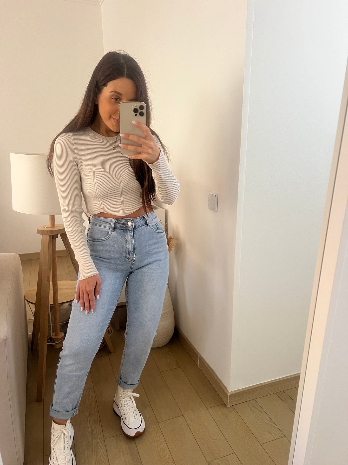 Calça de ganga MOM FIT
