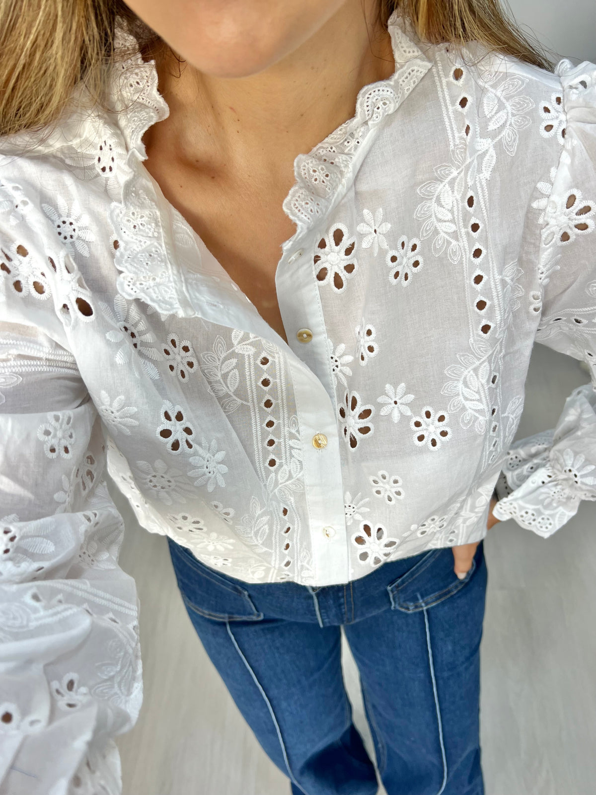 Camisa Bordado Inglês